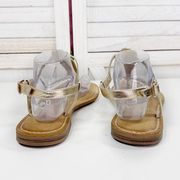 Michael Shannon Metallic Gold T Strap Thong Sandals Womens 11 - Picture 6 of 12